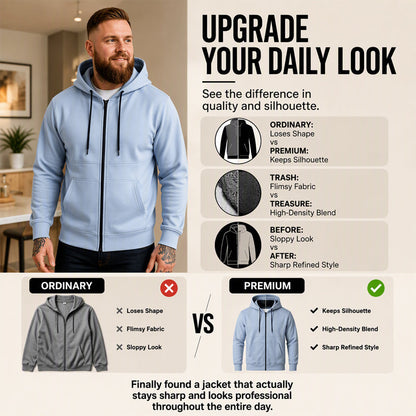 Men's Casual Warm Zip Up Hooded Jacket