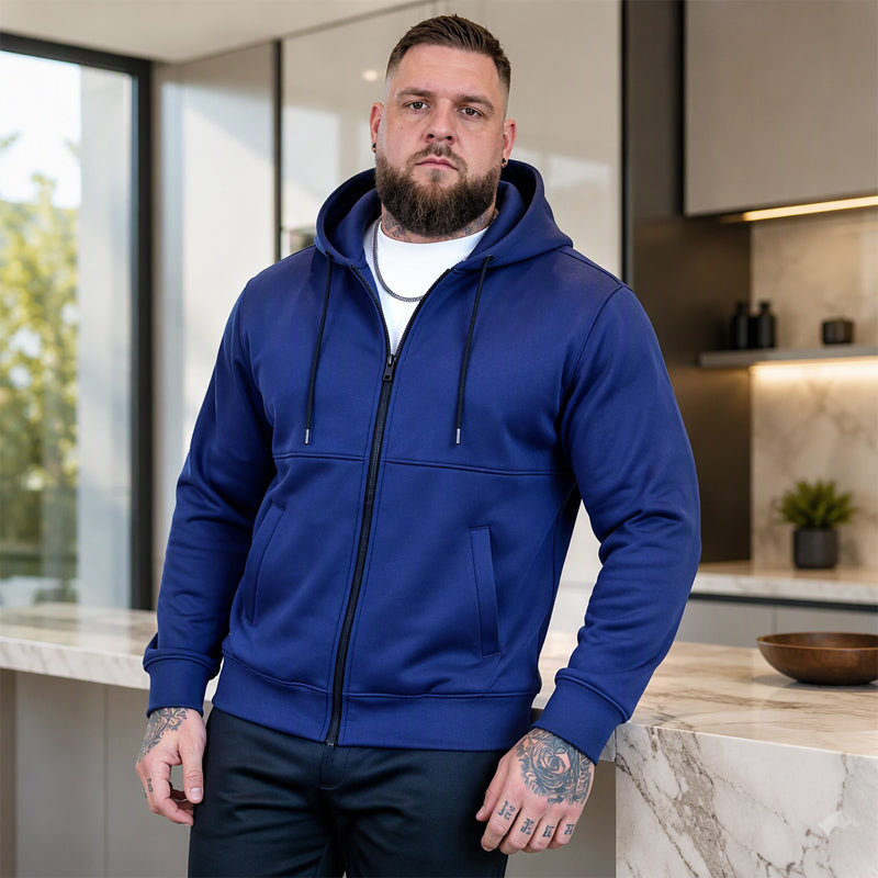 Men's Casual Warm Zip Up Hooded Jacket