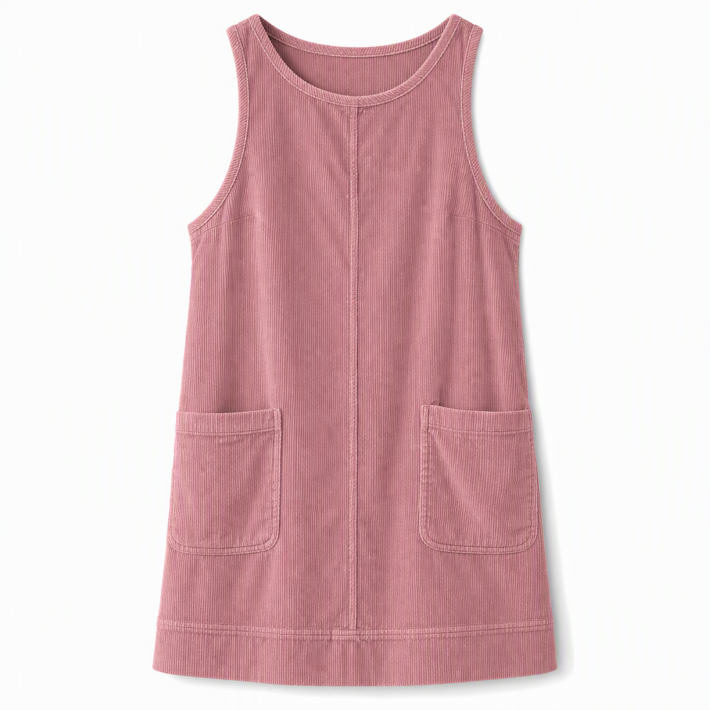 Women's Casual Corduroy Sleeveless Tank Dress