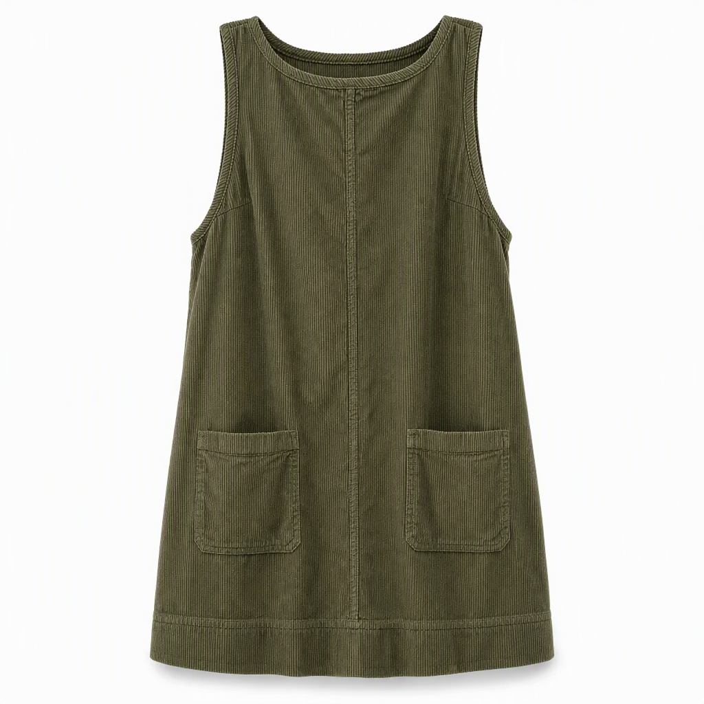 Women's Casual Corduroy Sleeveless Tank Dress