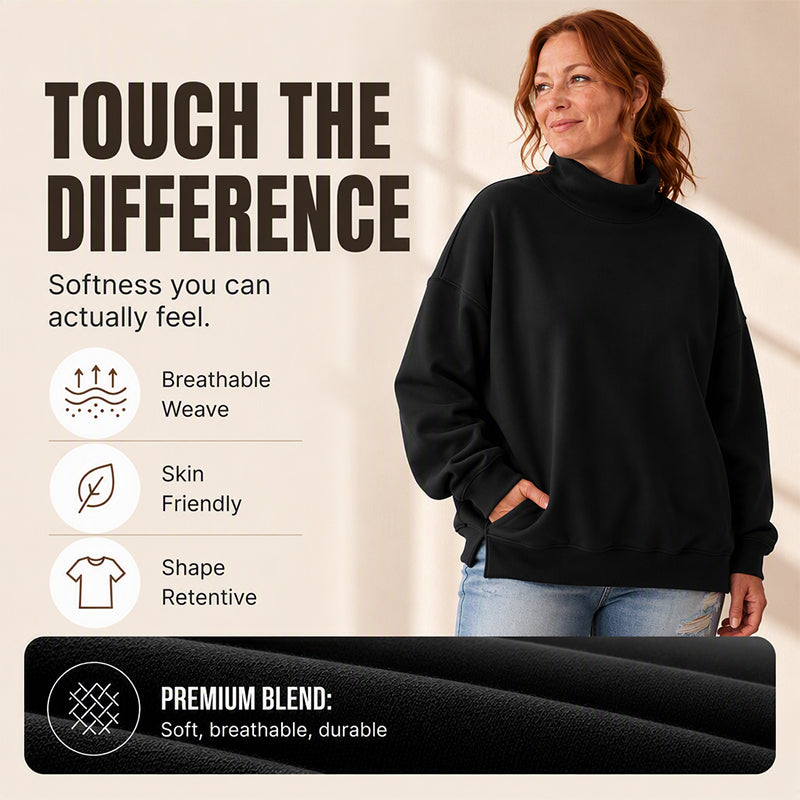 Women's Casual Mock Neck Sweatshirt