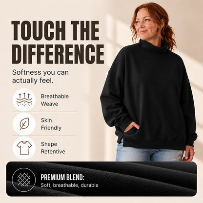 Women's Casual Mock Neck Sweatshirt