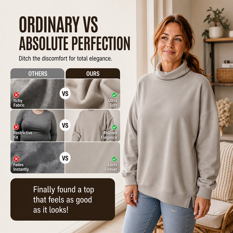 Women's Casual Mock Neck Sweatshirt