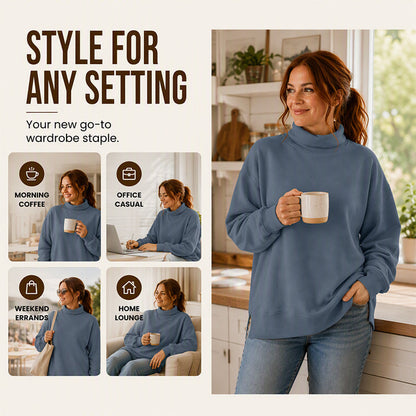 Women's Casual Mock Neck Sweatshirt