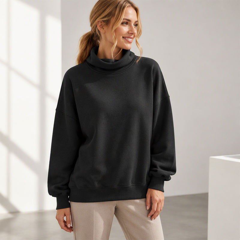 Women's Casual Mock Neck Sweatshirt