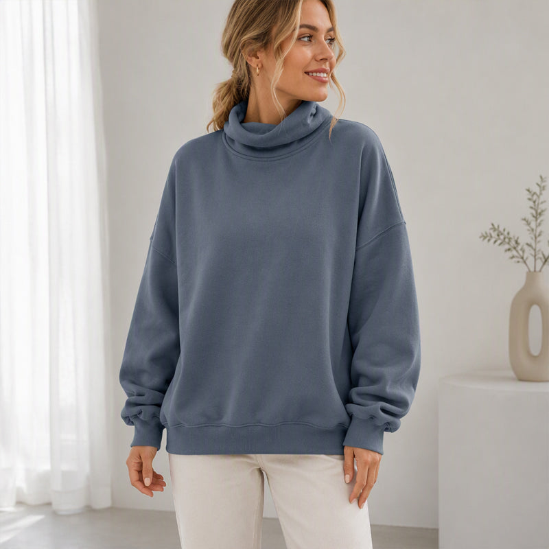 Women's Casual Mock Neck Sweatshirt