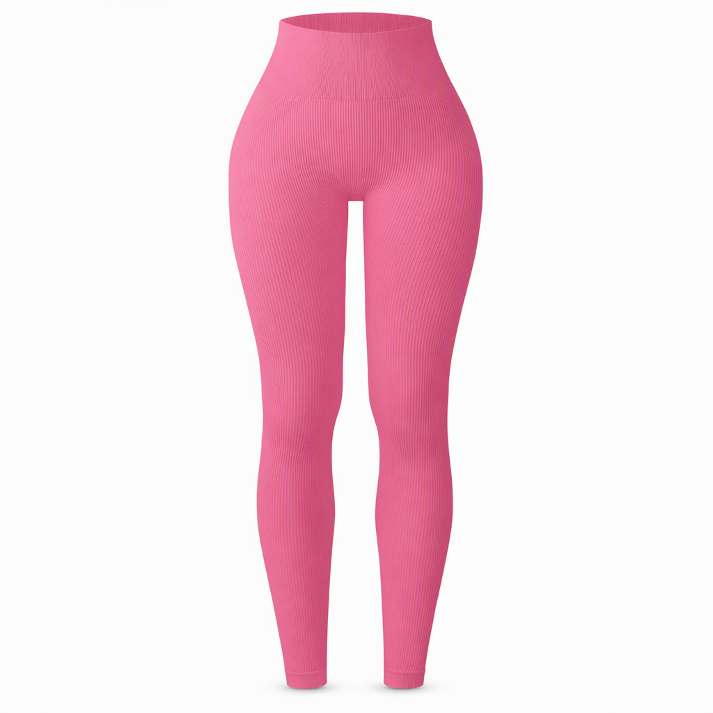 High Waisted Seamless Ribbed Yoga Pants Workout Gym Leggings Athletic Tights