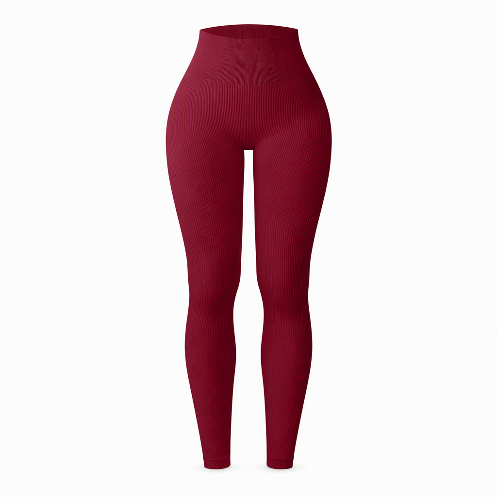 High Waisted Seamless Ribbed Yoga Pants Workout Gym Leggings Athletic Tights