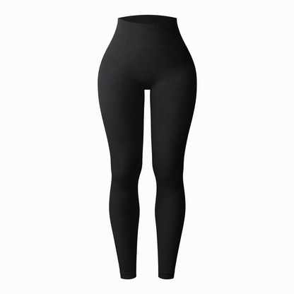 High Waisted Seamless Ribbed Yoga Pants Workout Gym Leggings Athletic Tights