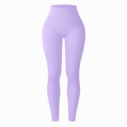 High Waisted Seamless Ribbed Yoga Pants Workout Gym Leggings Athletic Tights
