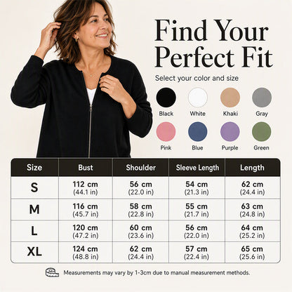 Women's Casual Zip-Up Knit Jacket