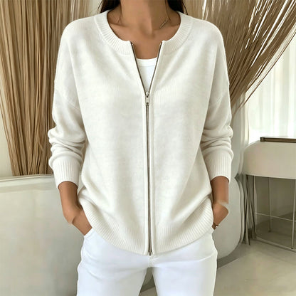 Women's Casual Zip-Up Knit Jacket