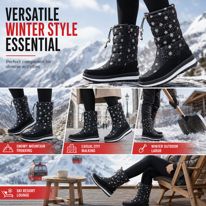 🎉This Week's Special Sales - 60% OFF✨Women's High‑Top Winter Snow Boots, Waterproof Non‑Slip Tall Boots with Thick Plush Lining & Thick Sole for Outdoor Snowy Days👢