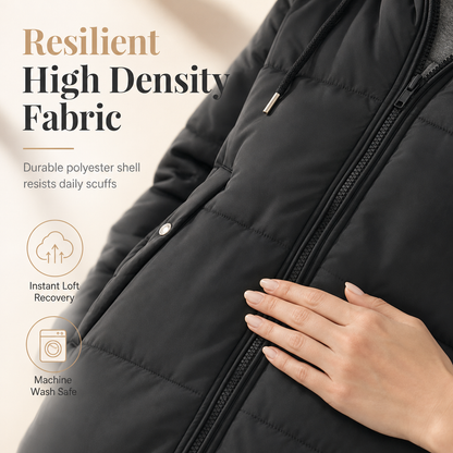 Women's Slim Fit Padded Coat — Long, Hooded, Winter 🧥