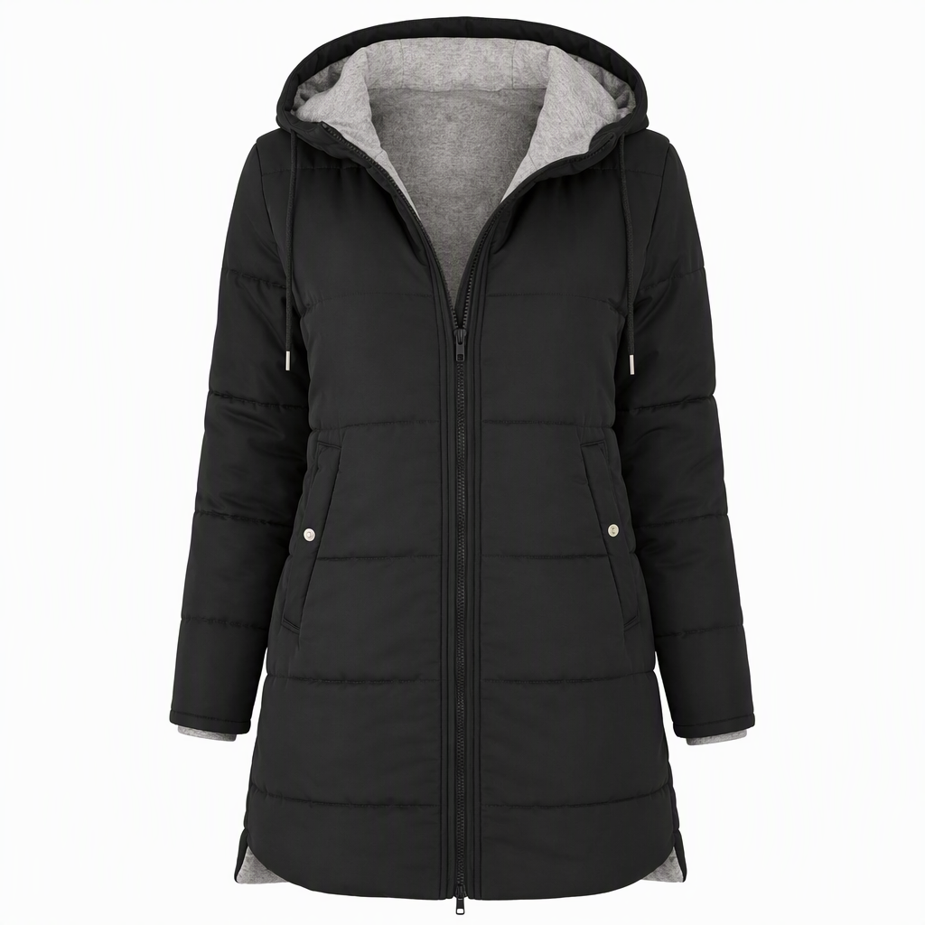 Women's Slim Fit Padded Coat — Long, Hooded, Winter 🧥