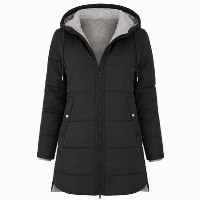 Women's Slim Fit Padded Coat — Long, Hooded, Winter 🧥
