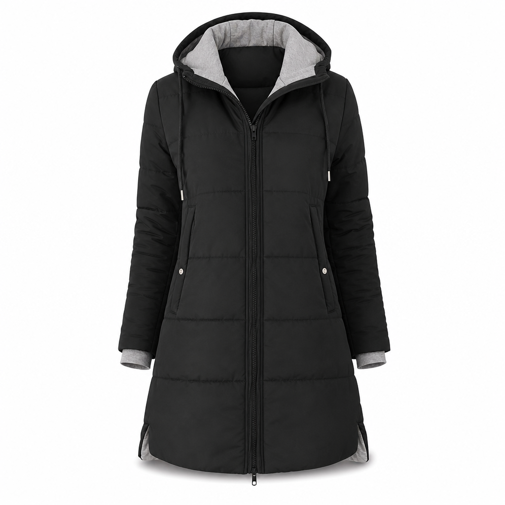 Women's Slim Fit Padded Coat — Long, Hooded, Winter 🧥