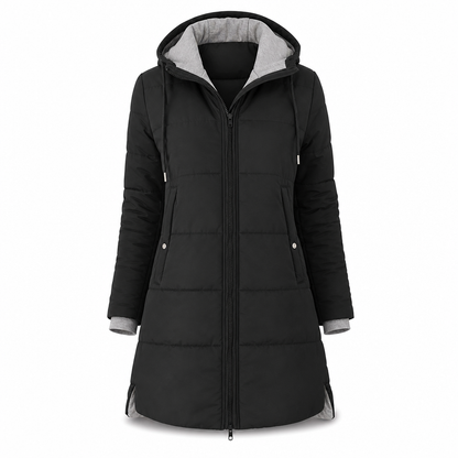 Women's Slim Fit Padded Coat — Long, Hooded, Winter 🧥