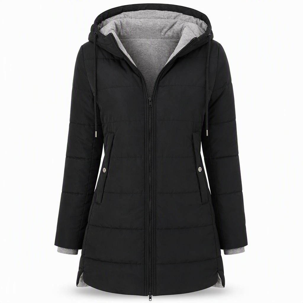 Women's Slim Fit Padded Coat — Long, Hooded, Winter 🧥