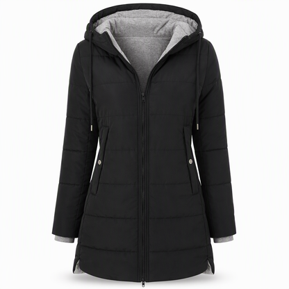 Women's Slim Fit Padded Coat — Long, Hooded, Winter 🧥