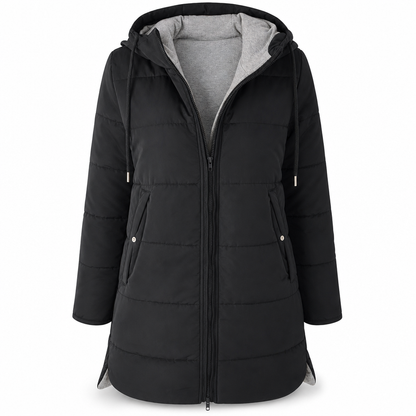 Women's Slim Fit Padded Coat — Long, Hooded, Winter 🧥