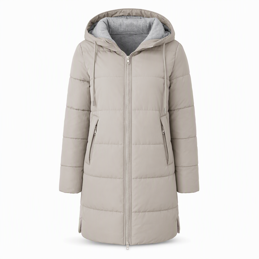Women's Slim Fit Padded Coat — Long, Hooded, Winter 🧥