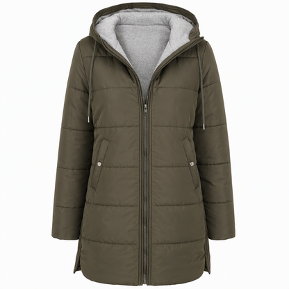 Women's Slim Fit Padded Coat — Long, Hooded, Winter 🧥