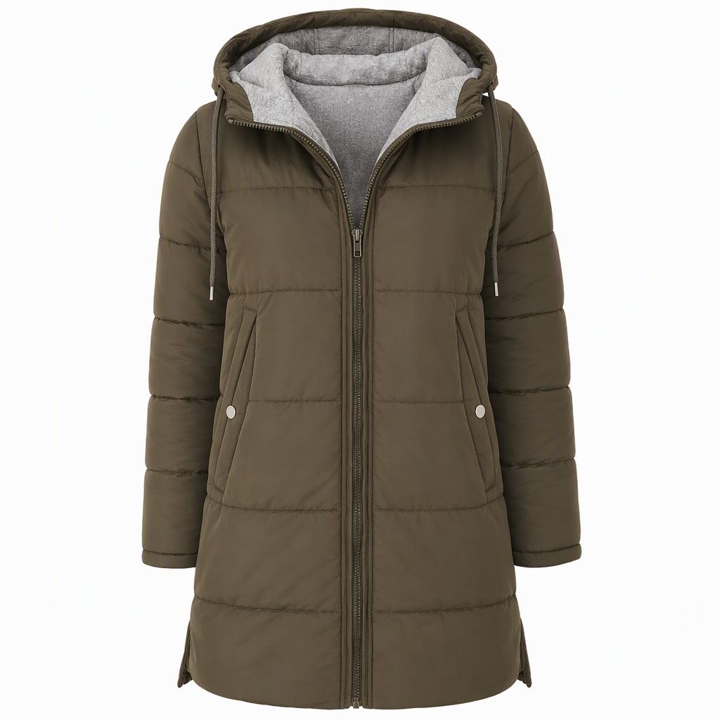 Women's Slim Fit Padded Coat — Long, Hooded, Winter 🧥