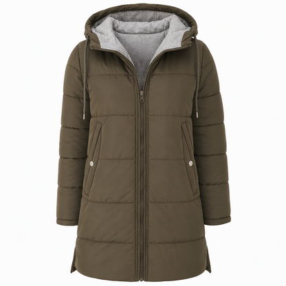 Women's Slim Fit Padded Coat — Long, Hooded, Winter 🧥