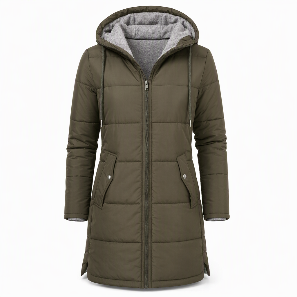 Women's Slim Fit Padded Coat — Long, Hooded, Winter 🧥