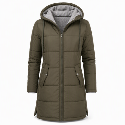 Women's Slim Fit Padded Coat — Long, Hooded, Winter 🧥