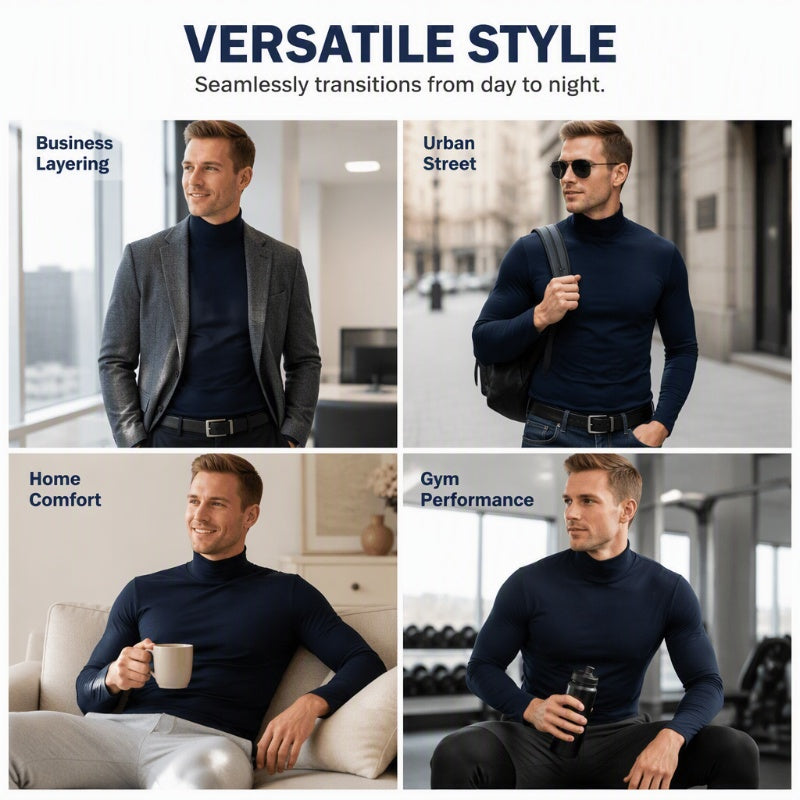 Men's Slim Fit Mock Turtleneck Top