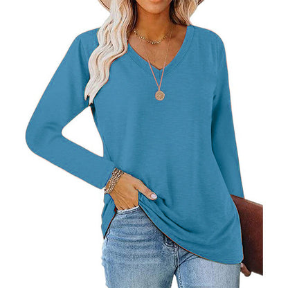 Women's Casual V-Neck Long Sleeve Top
