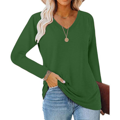 Women's Casual V-Neck Long Sleeve Top