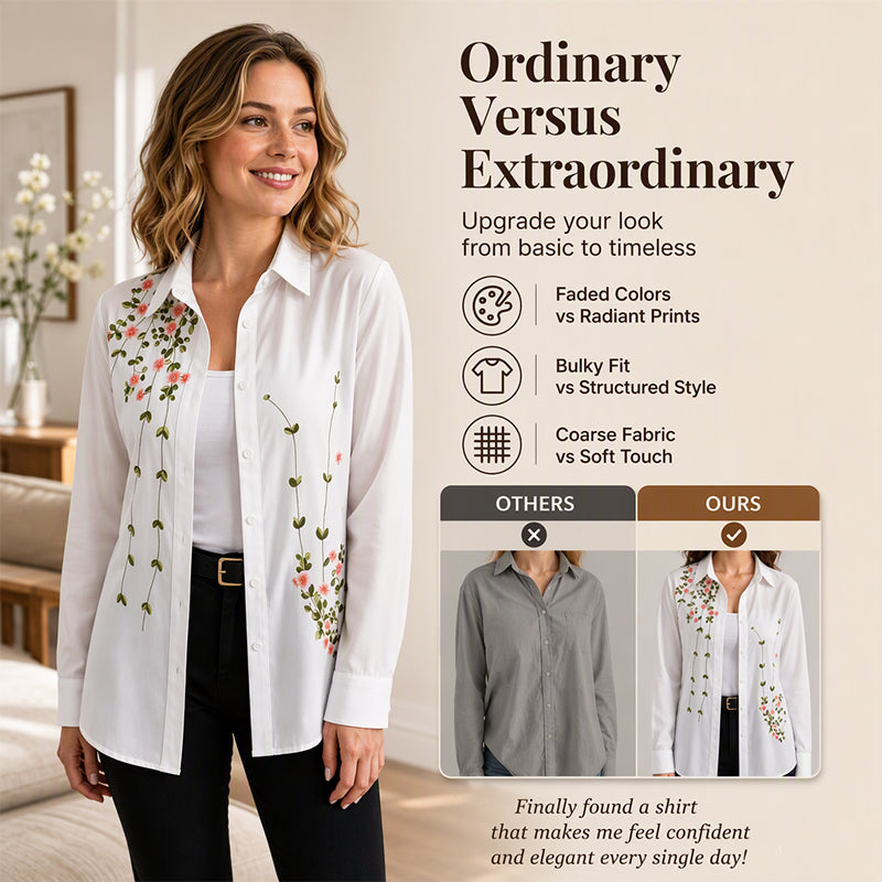 Women's Floral Printed Long Sleeve Shirt