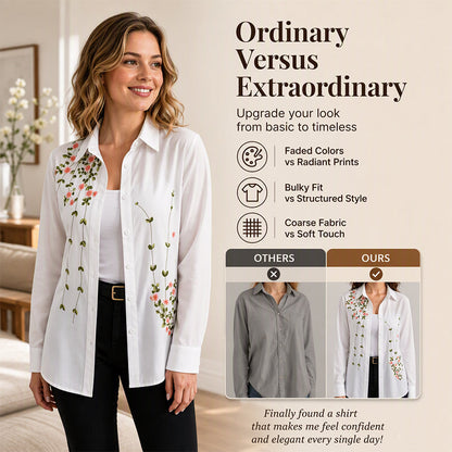 Women's Floral Printed Long Sleeve Shirt