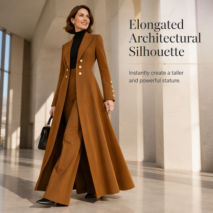 ⚡Free Shipping🔥Women's Elegant Autumn 2 Piece Outfit Set with Retro Long Sleeve Coat and Simple Trousers