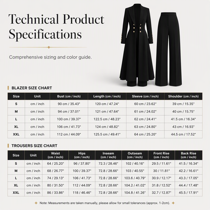 ⚡Free Shipping🔥Women's Elegant Autumn 2 Piece Outfit Set with Retro Long Sleeve Coat and Simple Trousers