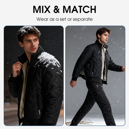 Men's Stylish Warm Jacket & Pants Two-Piece Set