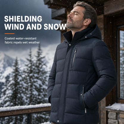 ❄️ Men's Mid-Length Winter Padded Thickened Business Casual Cotton Coat for Middle-Aged Men