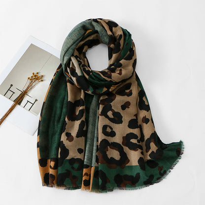 Versatile Lightweight Leopard Print Shawl Scarf