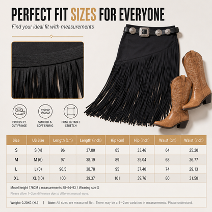 Women's Elastic Fringe Tassel Skirt Fashionable Versatile Spring and Autumn Skirt