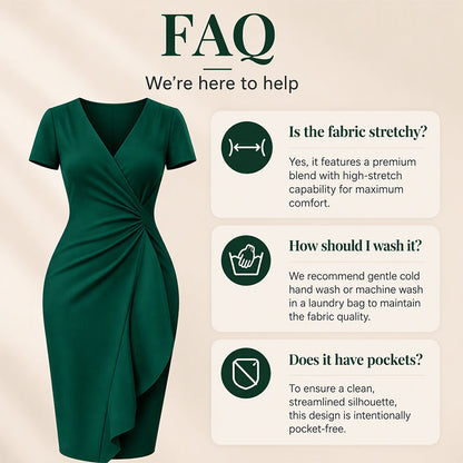 Women's Elegant V-Neck Ruffle Wrap Dress