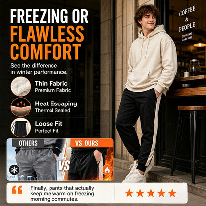 Men's Windproof Thermal Pants with Elastic Cuffs