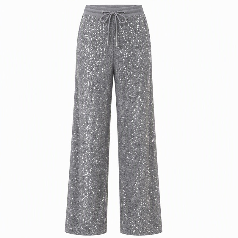 Women's Sparkling Sequin Wide-Leg Pants
