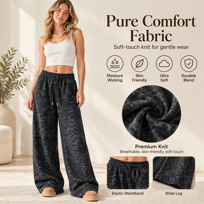 Women's Casual Leopard Print Wide Leg Sweatpants