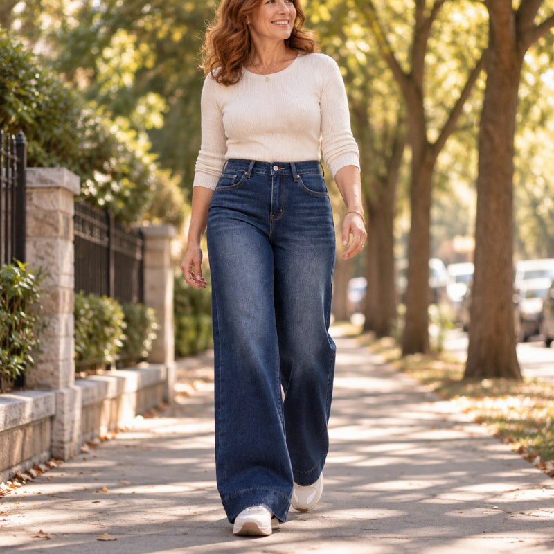 🔥 Women's High Waist Thermal Wide-Leg Jeans | Warm & Slimming – Cozy Fit for Cold Days ✨