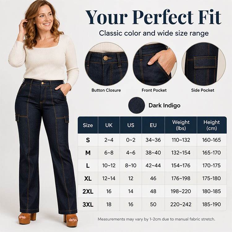 Women's High Waisted Contrast Stitching Wide-Leg Jeans