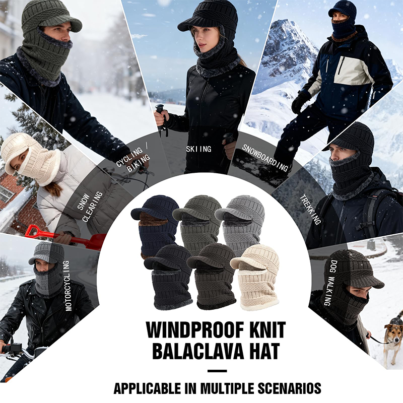 3-In-1 Winter Balaclava Thermal Hood with Visor