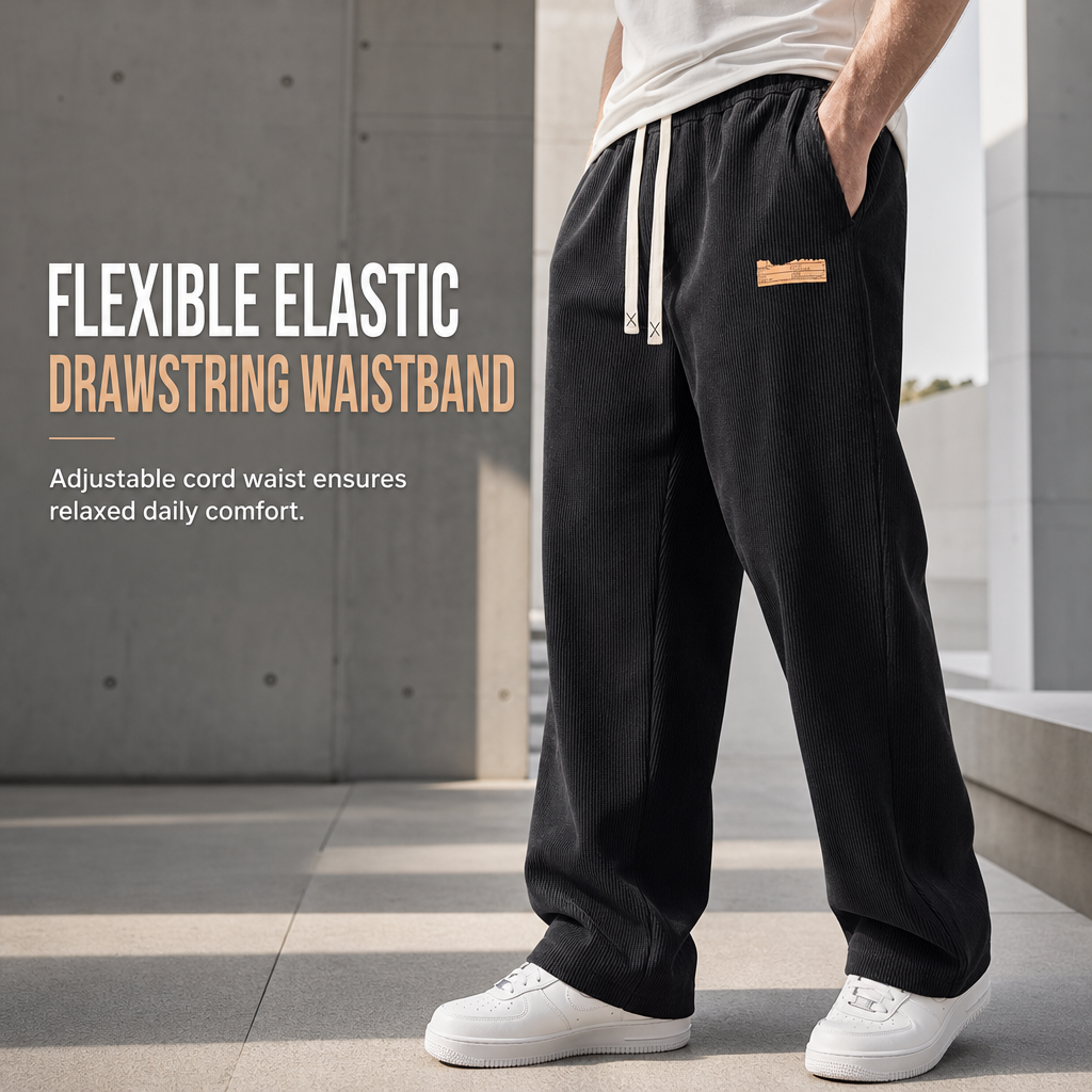 💎 Exclusive Deal 👖 Men's Lightweight Corduroy Casual Pants Loose Fit Straight Leg Trousers ✨ lightweight corduroy fabric, loose straight cut, casual daily trousers